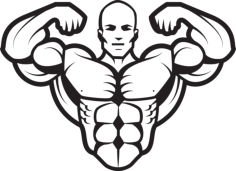 Bodybuilder 2 Technical Craft Design Svg File, Free Vectors File